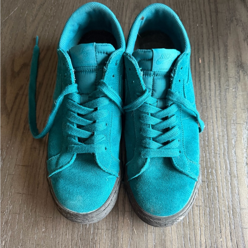 Nike Teal Suede Low-Top Sneakers
